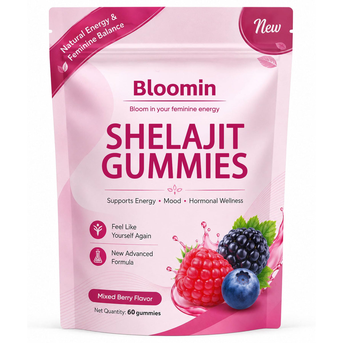 Gummies Shilajit XKHZRX pour Femmes 60 Gummies vue de face