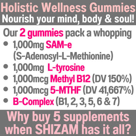 Gummies SHIZAM, emballage avec informations nutritionnelles