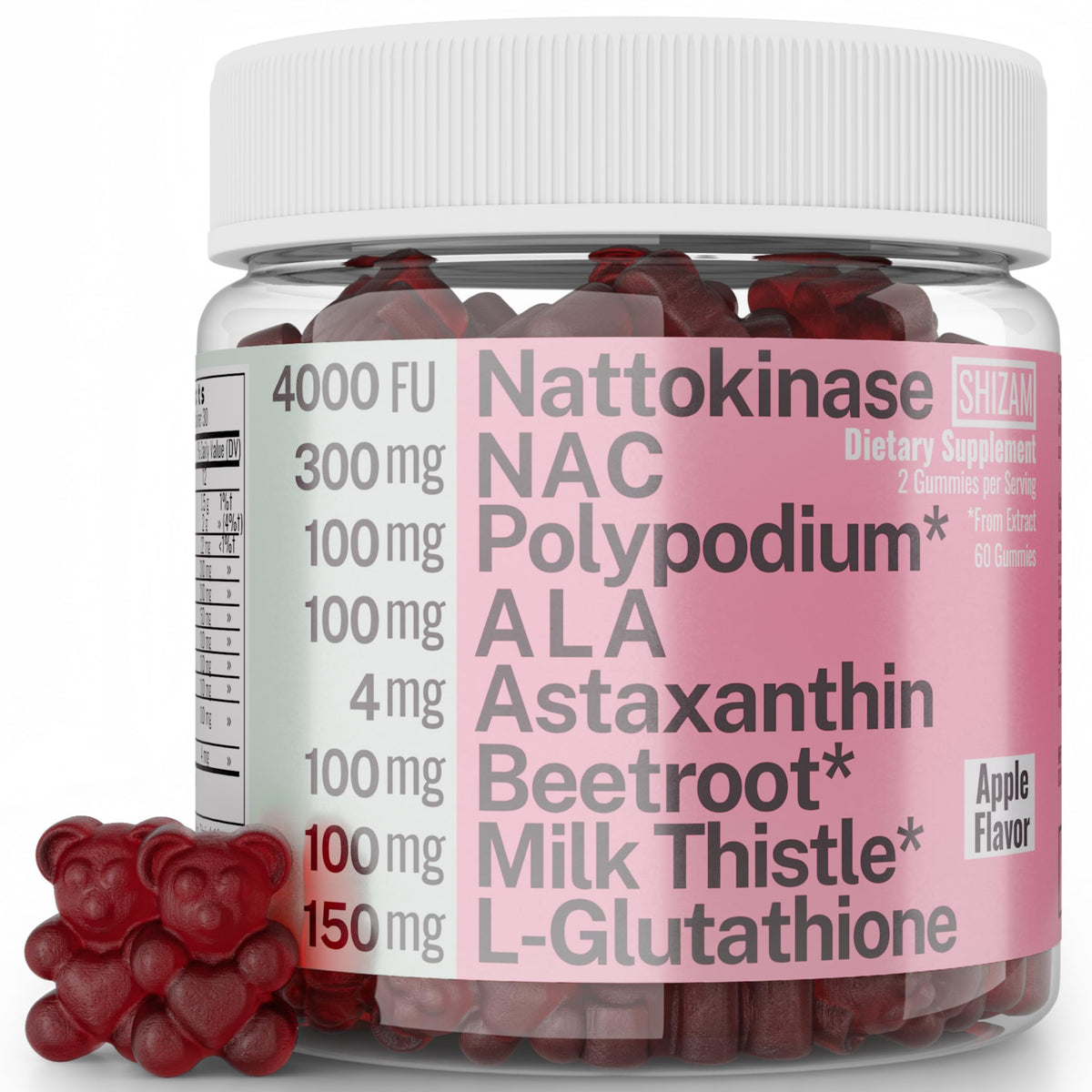 Gummies SHIZAM Nattokinase en boîte de 222g