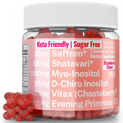Gummies SHIZAM pour femmes avec huile d'onagre et safran, vue de face