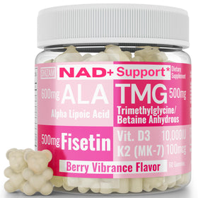 Gummies SHIZAM TMG Betaïne Acide Alpha-Lipoïque ALA D3 Fisetin en pot