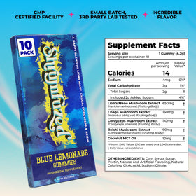 Gummies Shrumfuzed aux champignons, présentation sur une table