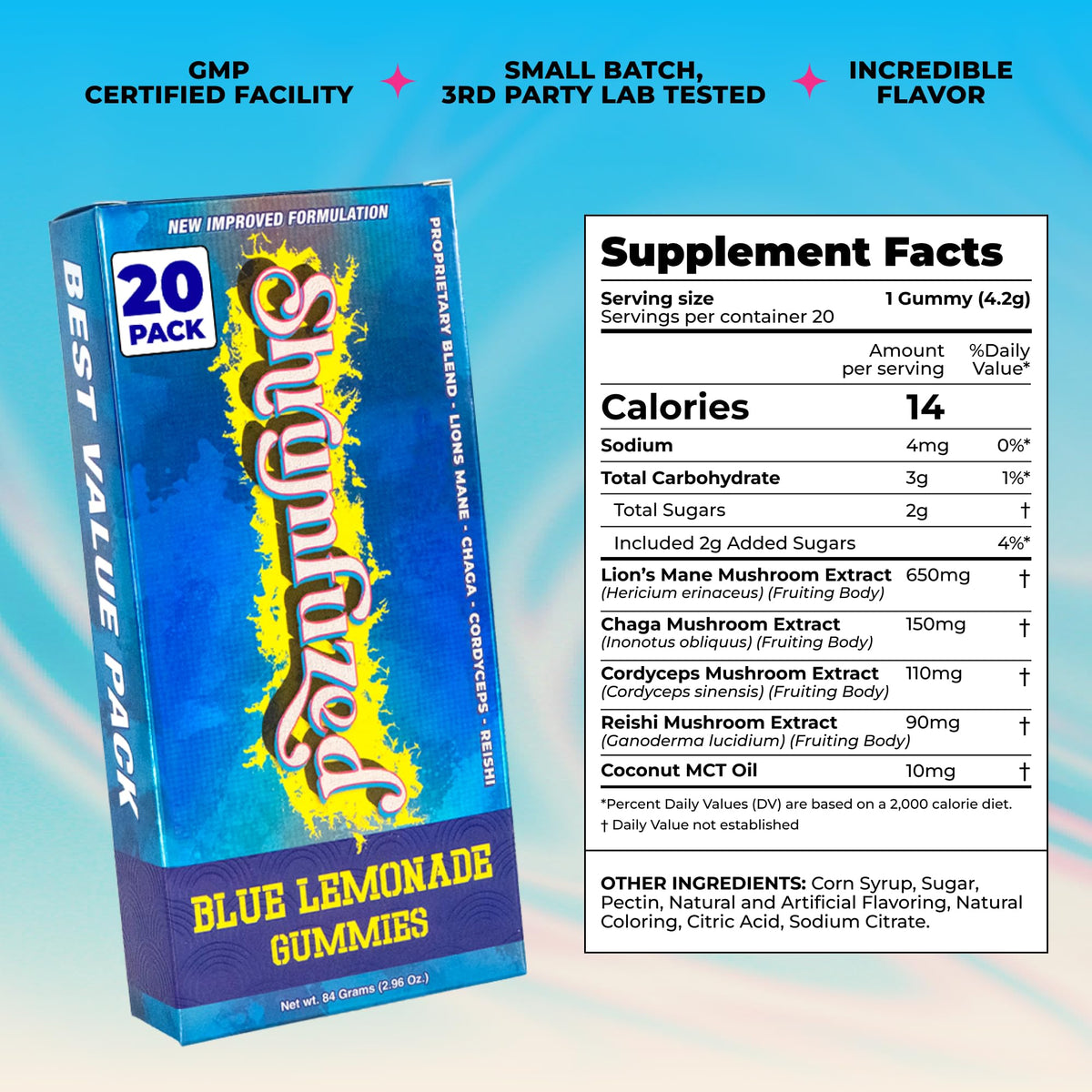 Gummies Shrumfuzed, emballage sécurisé, épreuve des falsifications
