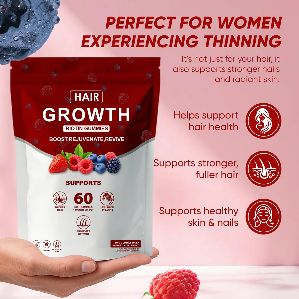 Gummies Shwfhi montrant la portion recommandée sur une table
