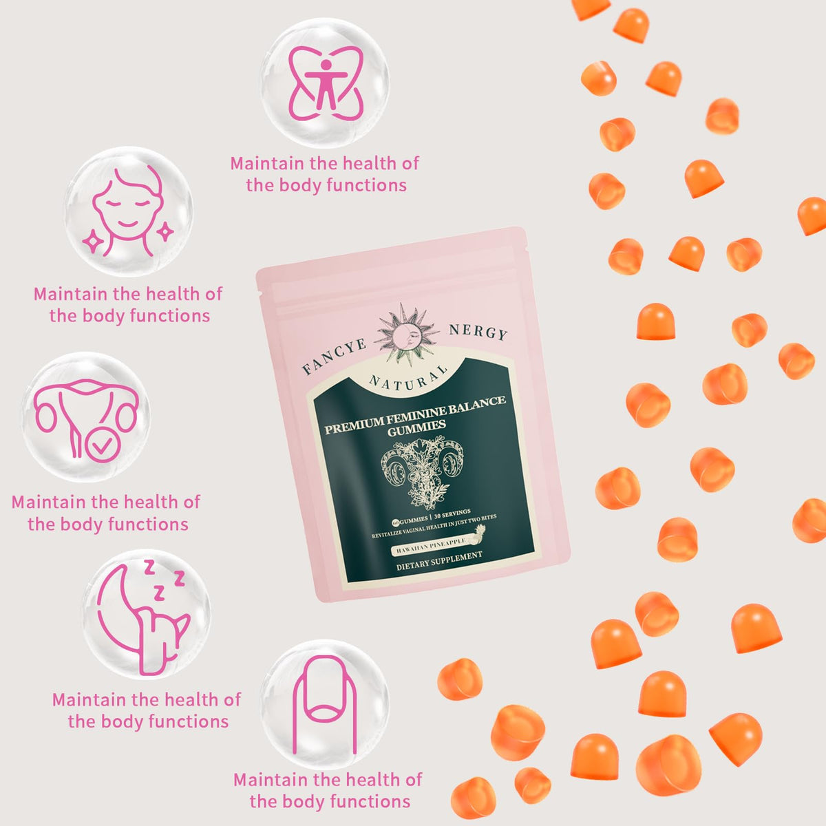 Gummies Shytrouy Équilibre Féminin Ananas avec des fruits d'ananas