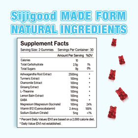 Gummies Sijigood Ashwagandha avec ingrédients naturels