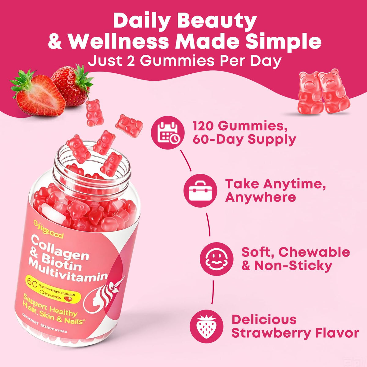 Gummies Sijigood Collagène 2500mg en présentation