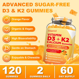 Gummies Sijigood D3 K2 6-en-1 en gros plan