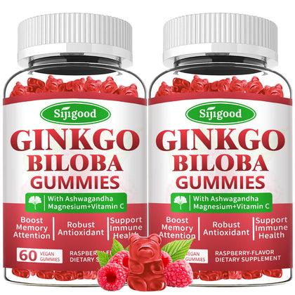Gummies Sijigood Ginkgo Biloba et Ginseng en pot de 120 pièces