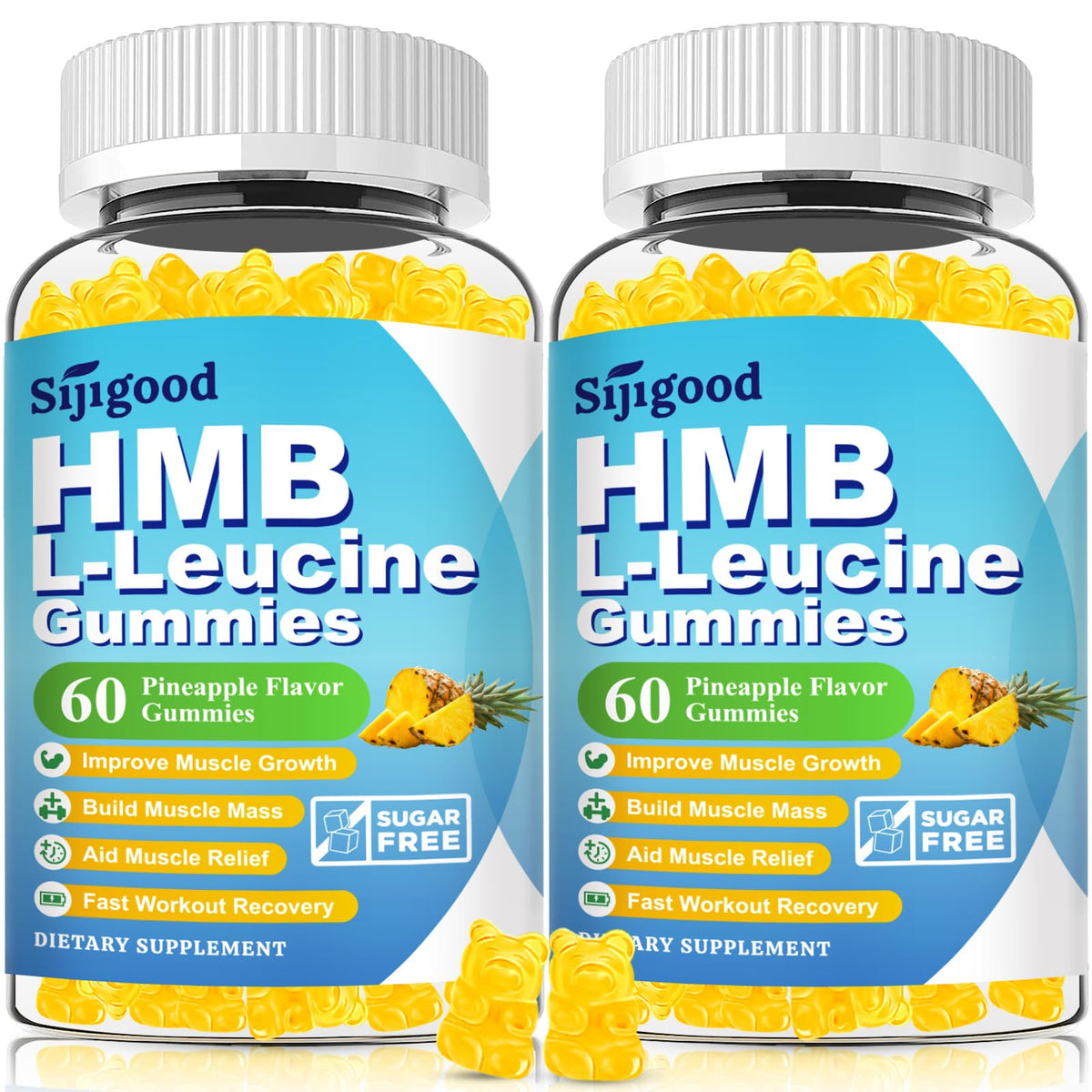 Gummies Sijigood HMB et L-Leucine goût Ananas, avant