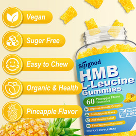 Gummies Sijigood HMB et L-Leucine goût Ananas, avec d'autres compléments alimentaires