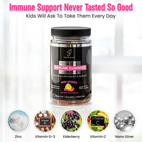 Gummies SilverCeuticals à côté d'un verre d'eau