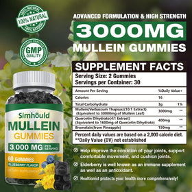 Gummies Simhould au Mullein 3000MG sur une table
