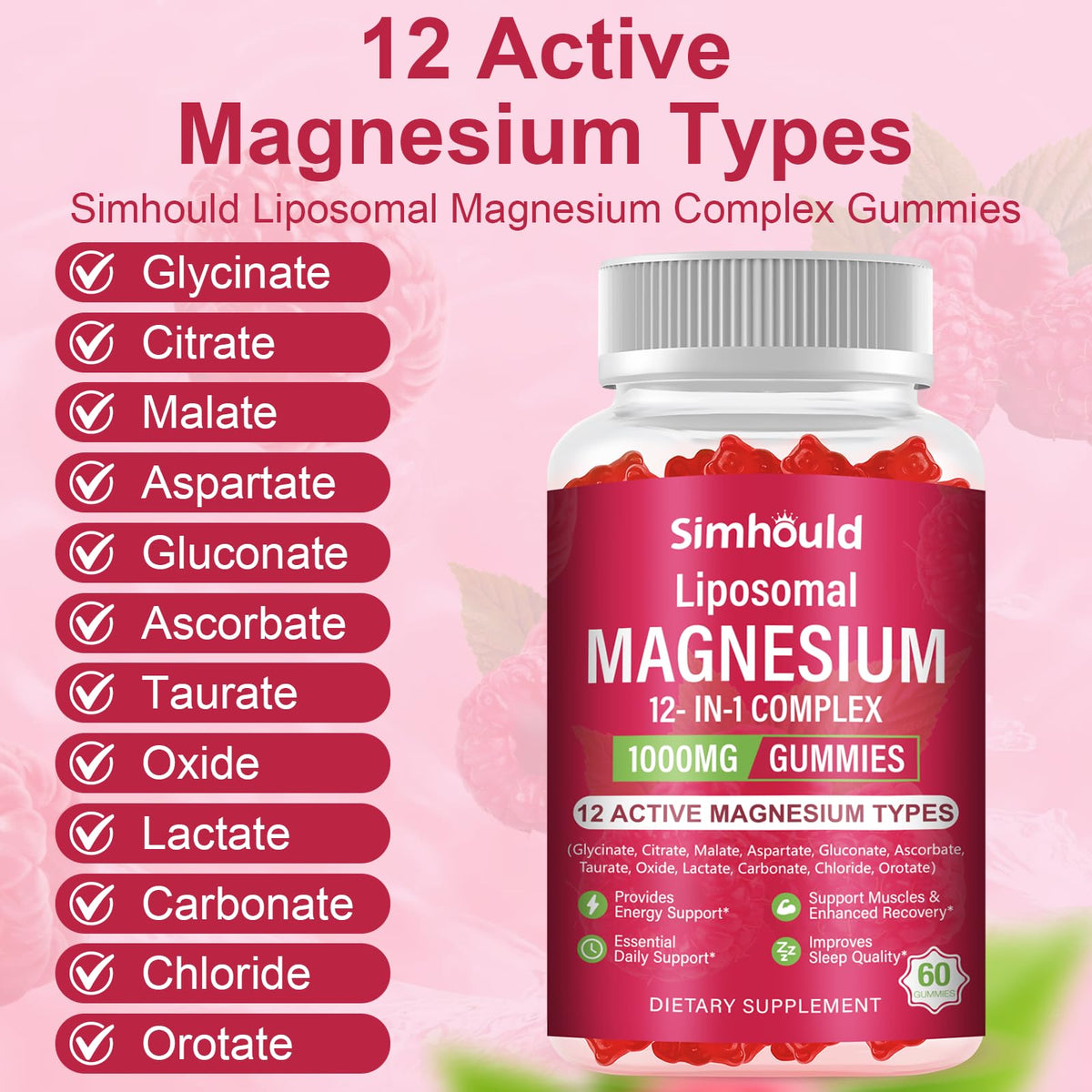 Gummies Simhould avec une portion de 1000 mg de magnésium