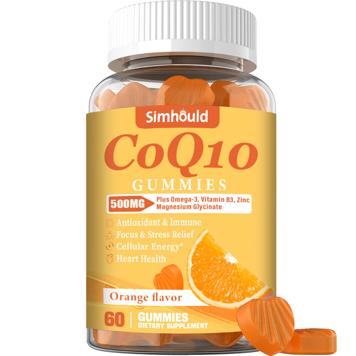 Gummies Simhould CoQ10 500MG en pot de 60 pièces