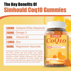 Gummies Simhould CoQ10 500MG montrant la texture des gummies