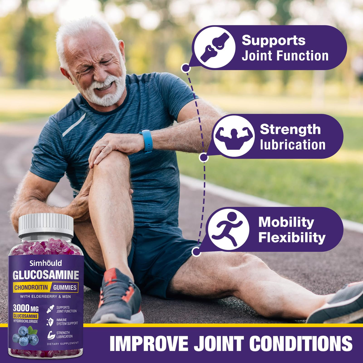Gummies Simhould Glucosamine Chondroïtine 3000MG arrière
