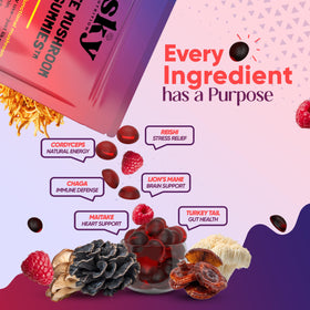 Gummies SkyNutrition aux Champignons, présentation sur une table