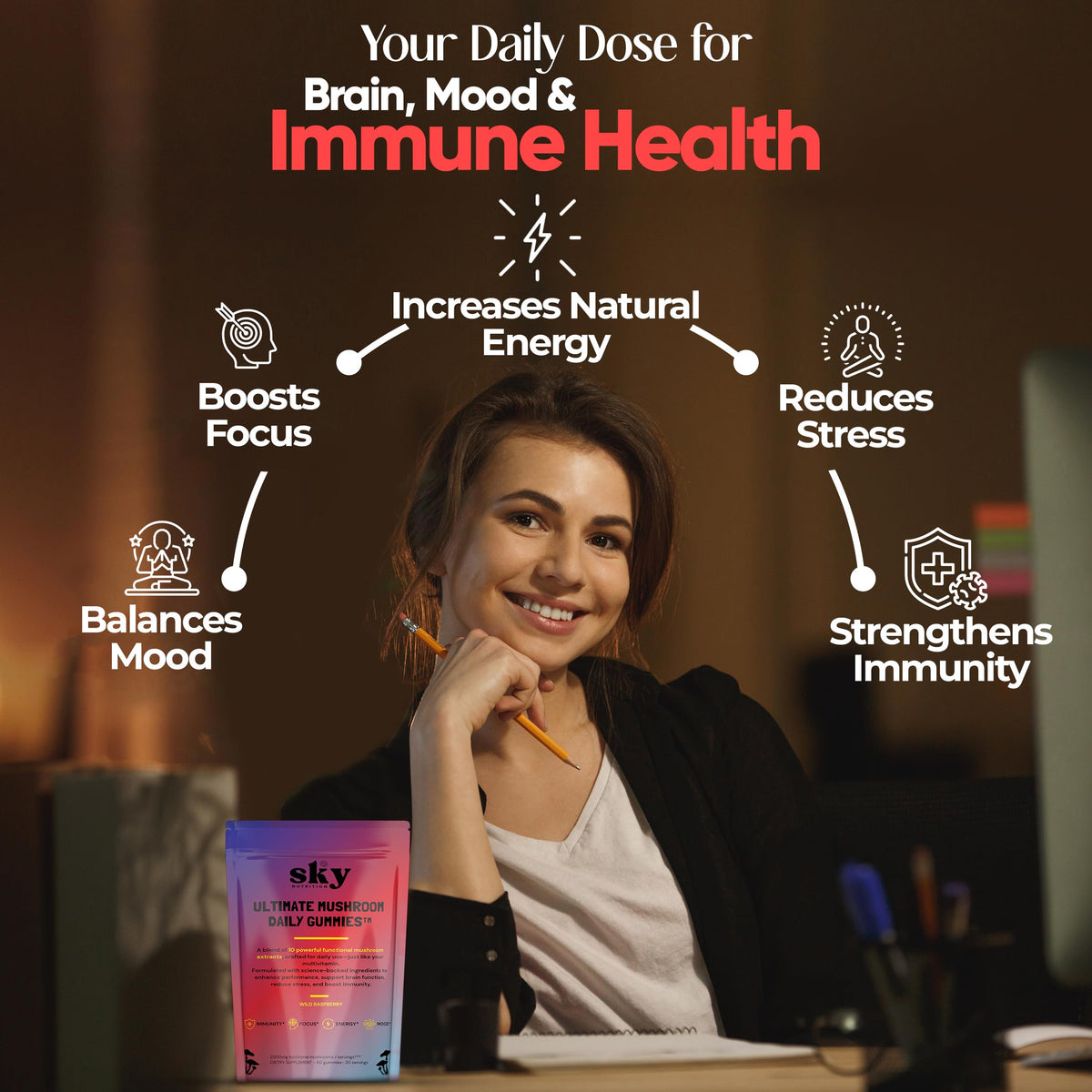 Gummies SkyNutrition aux Champignons, prise en main