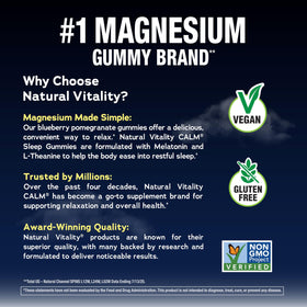 Gummies SLEEP Natural Vitality montrant leur couleur bleu et grenade