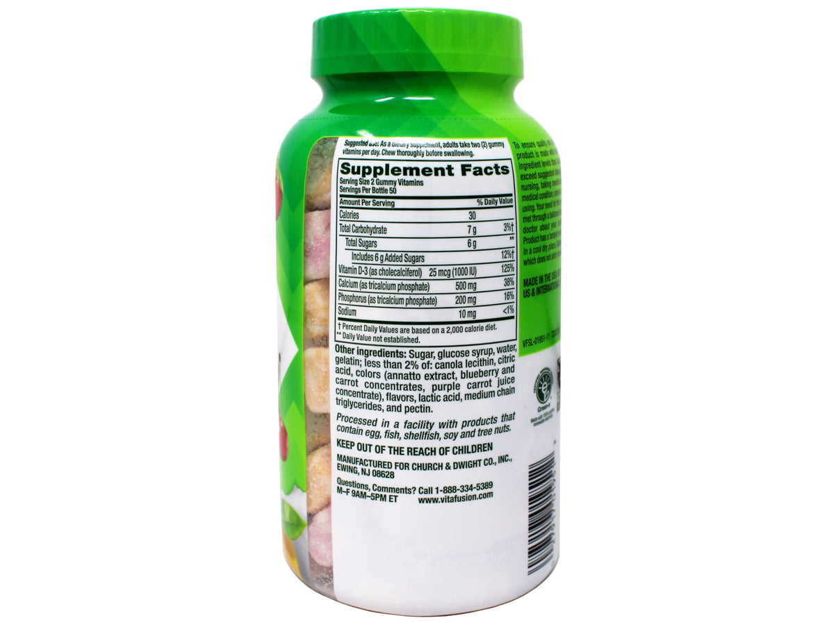 Gummies Sliiq calcium avec vitamine D3 avec fruits frais