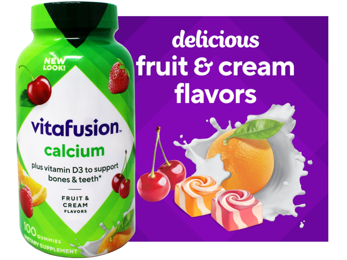 Gummies Sliiq calcium avec vitamine D3 sur une table