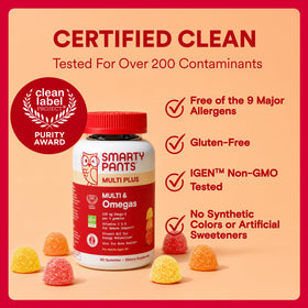 Gummies SmartyPants avec l'étiquette Clean Label Project