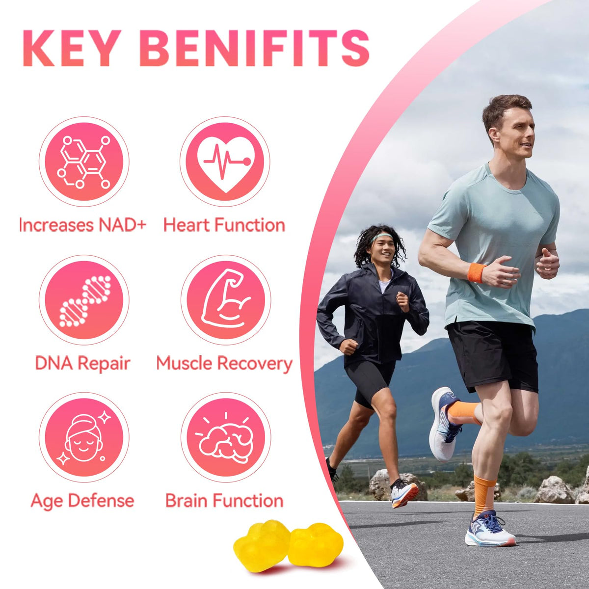 Gummies SmildeHeal Resveratrol proche vue