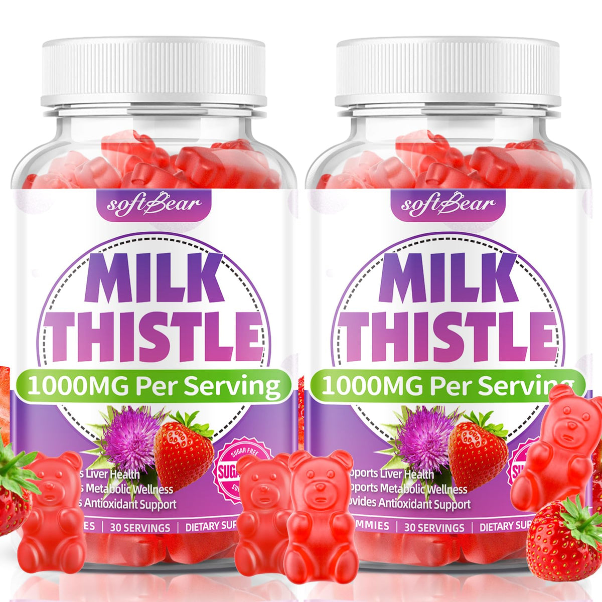 Gummies softbear au chardon-marie 1000mg emballage avant