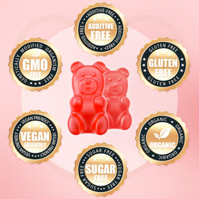 Gummies softbear Calcium Magnésium Zinc avec une main tenant un gummy