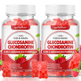 Gummies softbear glucosamine chondroitin 120 unités, vue de face