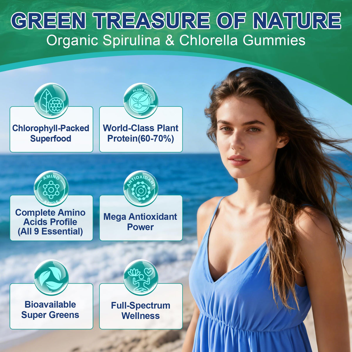 Gummies Spiruline Chlorelle NEVISS avec des ingrédients naturels