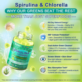 Gummies Spiruline Chlorelle NEVISS en gros plan