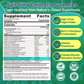 Gummies Spiruline Chlorelle NEVISS vue latérale avec étiquette