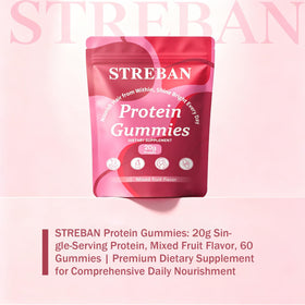 Gummies STREBAN sur un bureau avec un ordinateur