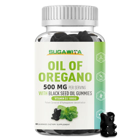 Gummies SUGAWITA à l'huile d'origan et huile de nigelle, vue de face