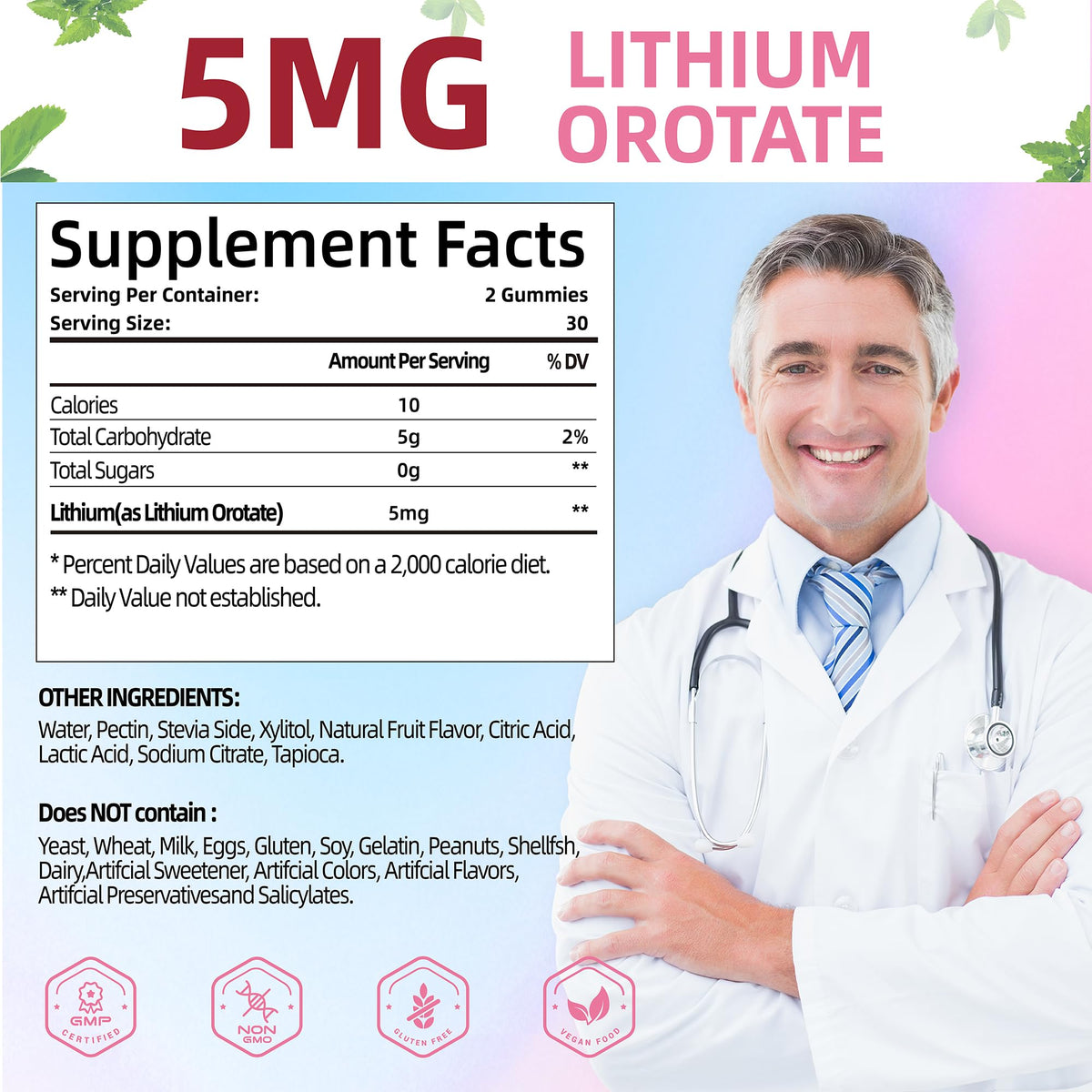 Gummies SUGAWITA au lithium orotate sur une table