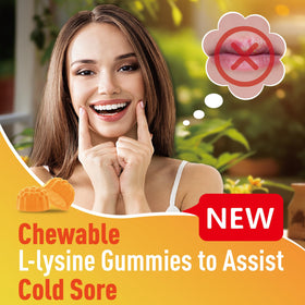 Gummies SUGAWITA L-Lysine sur fond blanc