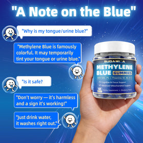 Gummies SUGAWITA Methylene Blue 10mg sur une table