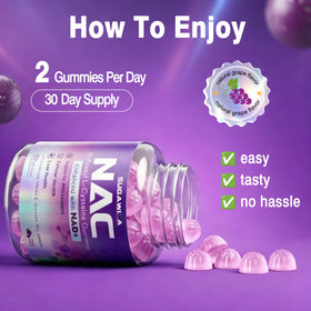 Gummies SUGAWITA NAC 1000mg, présentation sur table