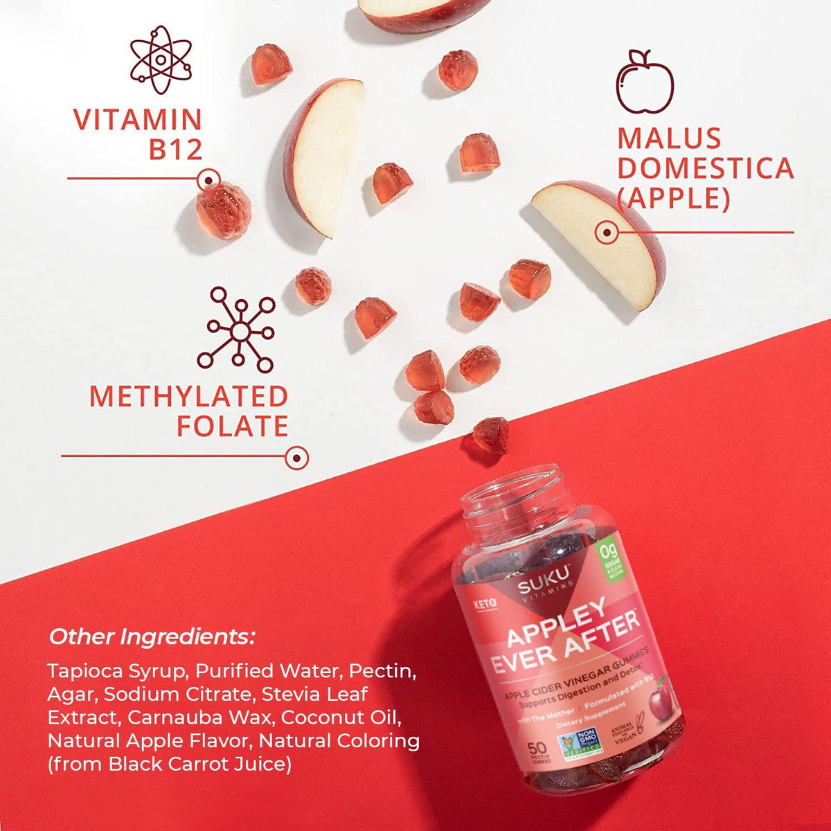 Gummies SUKU au vinaigre de cidre de pomme ouvertes