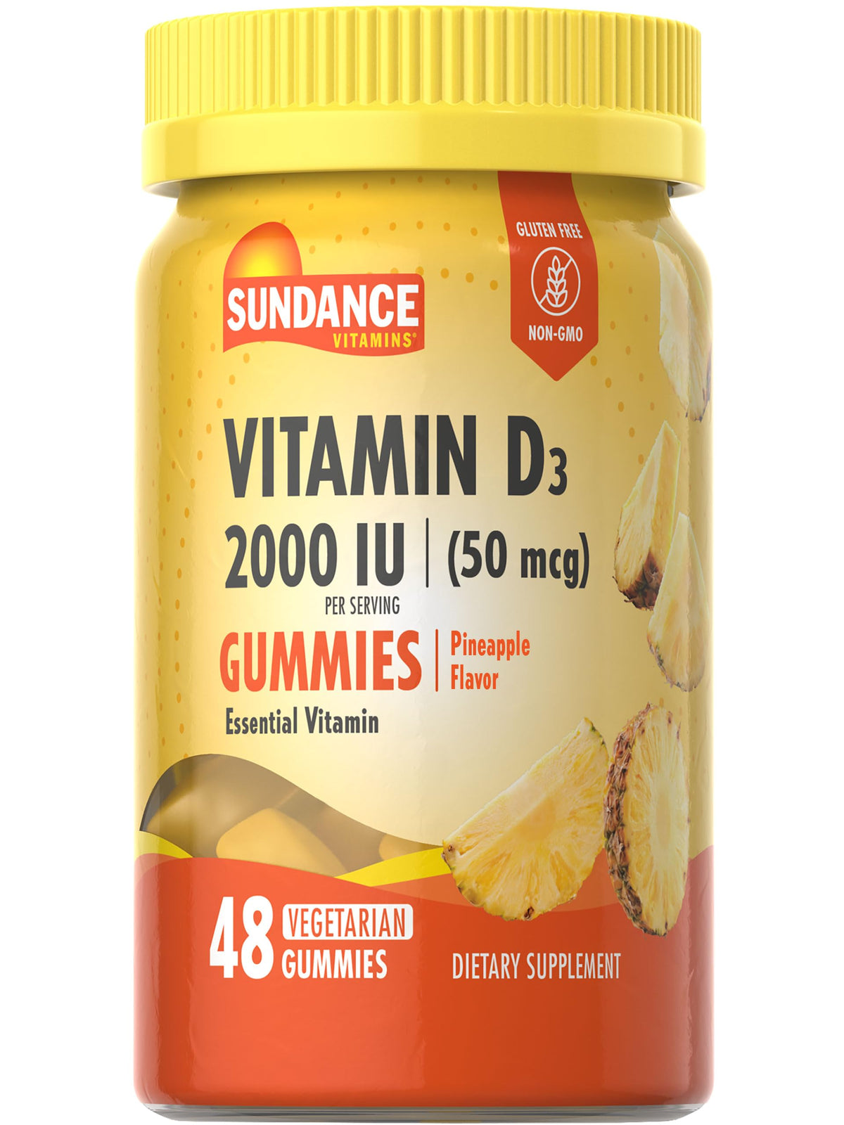 Gummies Sundance de Vitamine D3 au goût d'ananas, vue de face