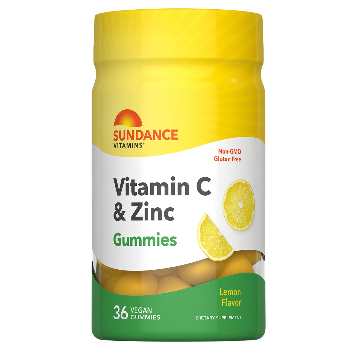 Gummies Sundance Vitamine C et Zinc front view with lemon flavor