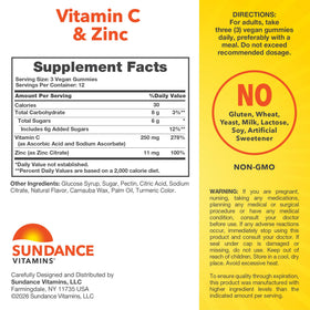 Gummies Sundance Vitamine C et Zinc packaging side view
