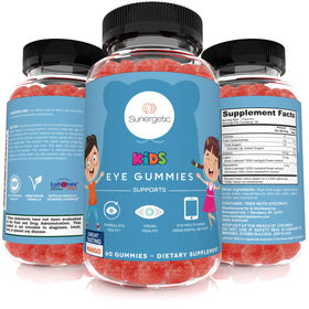 Gummies Sunergetic sur une table avec d'autres compléments alimentaires