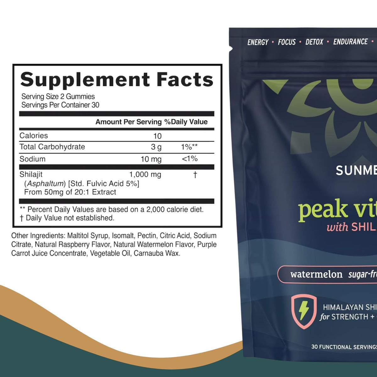 Gummies SUNMED avec des fruits, ambiance naturelle
