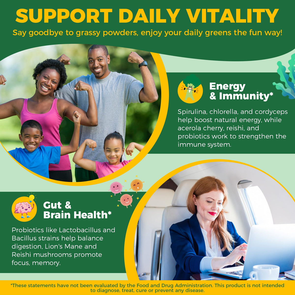 Gummies Super Greens Bio NEVISS dans une main