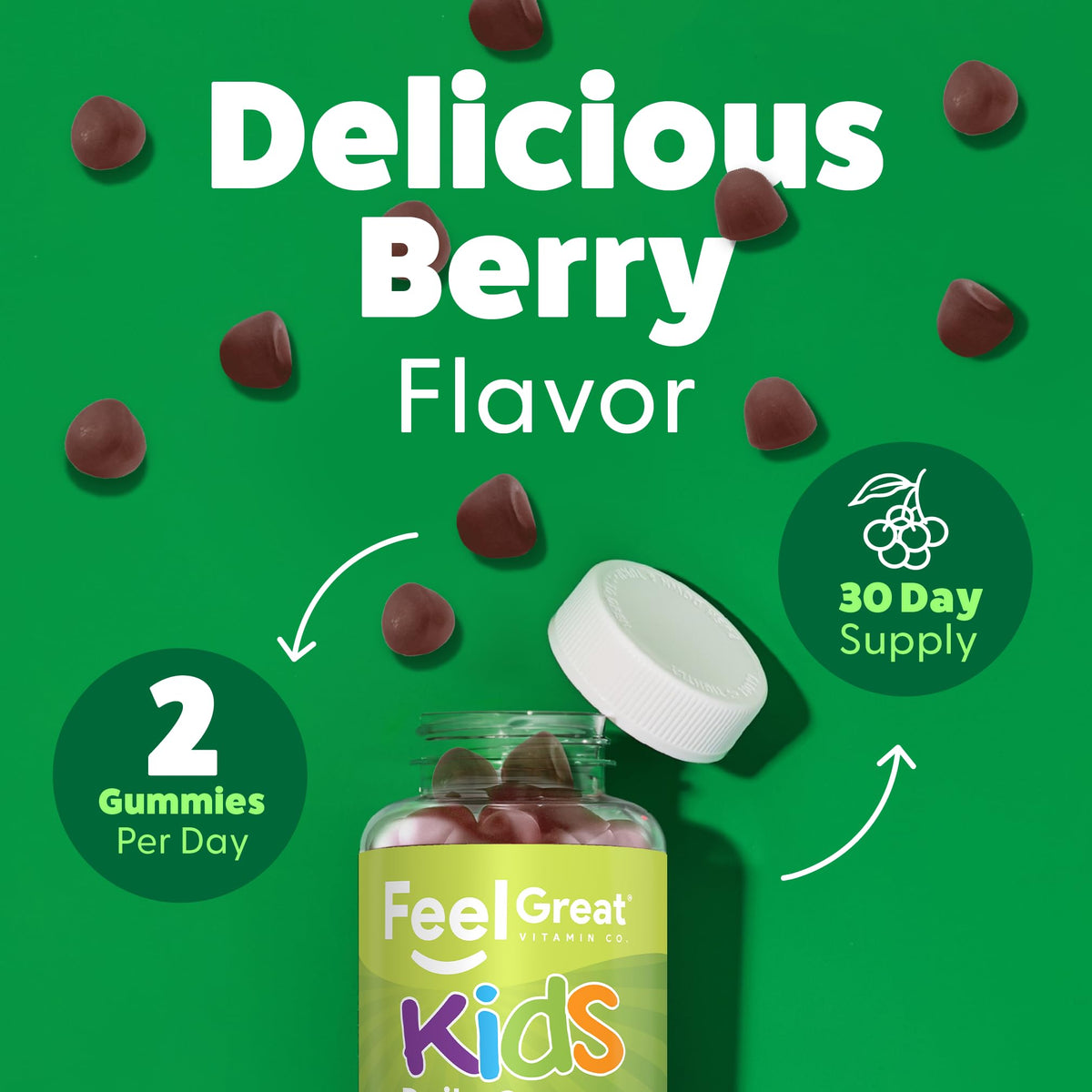 Gummies Super Greens Veggie 60ct close-up of ingredients