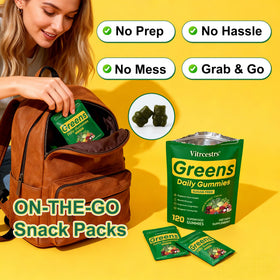 Gummies Super Greens Vitrcestrs sur une surface en bois