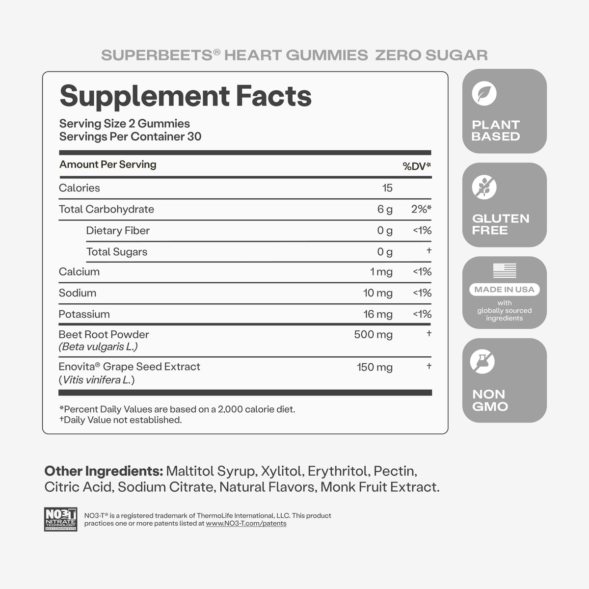 Gummies SuperBeets HumanN, mise en scène avec des ingrédients naturels